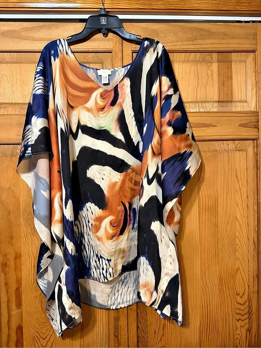 Chico's Abstract Print Tunic Blue & Orange Size Small/Medium